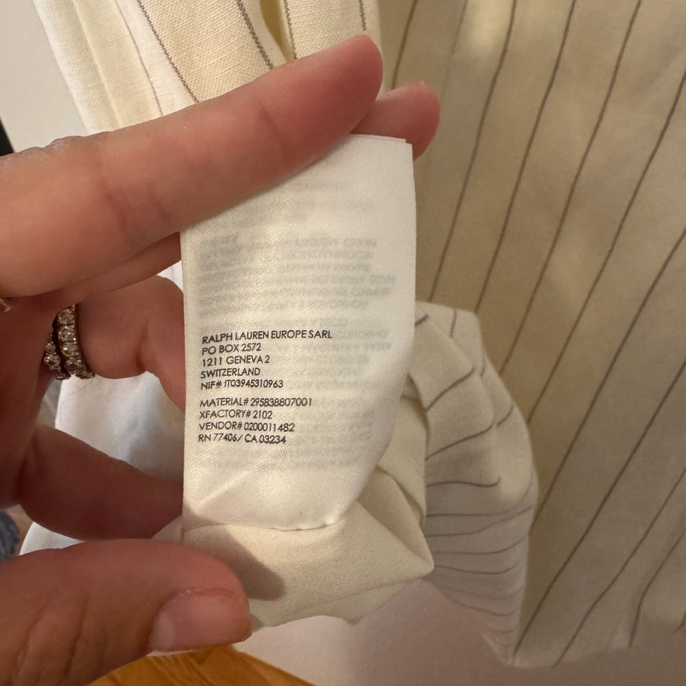 Club Monaco Cream and Blue Pinstripe Linen Sundress - Picture 8 of 11